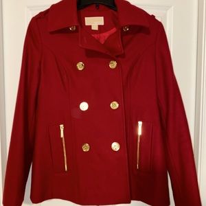 Michael Kors Red Pea Coat